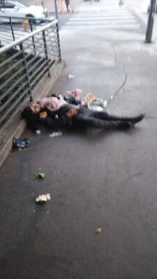 Homeless living on the street